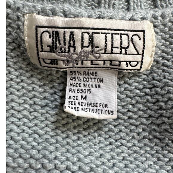 Gina Peters VIntage Embroidered Pink Blue Floral Patchwork Sweater Vest Women M - Picture 7 of 7